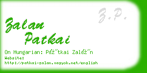 zalan patkai business card